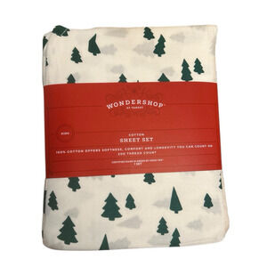 NEW Wondershop Target 4Pc Sheet Set 200 Thread Count Size King 100% Cotton Trees